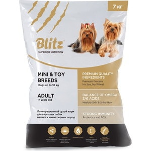 Корм сухой для собак Blitz Adult Mini&Toy Breeds