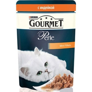 Паучи Gourmet Perle Mini Fillets с индейкой для кошек