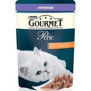 Паучи Gourmet Perle Mini Fillets с ягненком для кошек