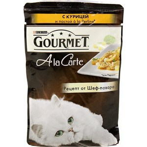 Паучи Gourmet A la Carte с курицей и пастой Perline рецепт от шеф-повара для кошек