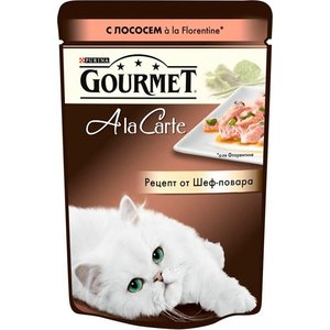Паучи Gourmet A la Carte с лососем Florentine рецепт от шеф-повара для кошек