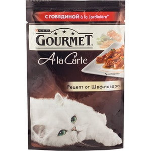 Паучи Gourmet A la Carte с говядиной Jardiniere рецепт от шеф-повара для кошек
