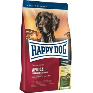 Корм сухой Happy Dog "Африка" для собак средних и крупных пород, со страусом и картофелем, 12,5 кг 03548