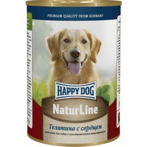Корм консервированный для собак Happy Dog NaturLine Телятина с сердцем 0.4 кг 71427