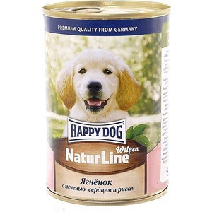 Консервы Happy Dog Natur Line Welpen ягненок с печенью, сердцем и рисом для щенков 400г (72189)