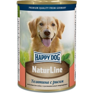 Консервы Happy Dog Natur Line телятина с рисом для собак 400г (71465)