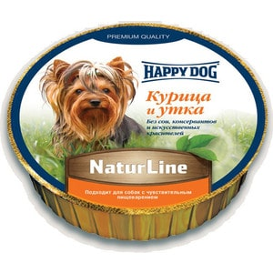 Ламистер для собак Happy Dog NaturLine Нежный паштет Курица и утка 0.085 кг 71500