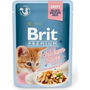 Паучи Brit Premium GRAVY with Chicken Fillets for Kitten кусочки в соусе с куриным филе для котят 85г (518579)