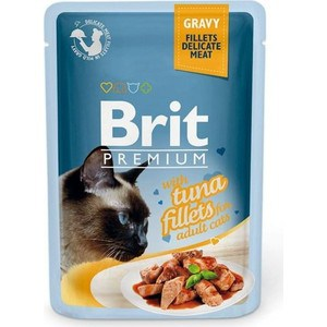 Паучи Brit Premium GRAVY with Tuna Fillets for Adult Cats кусочки в соусе с филе тунца для взрослых кошек 85г (518548)