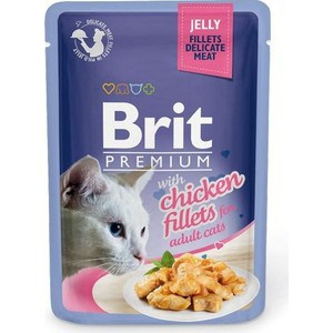 Паучи Brit Premium JELLY with Chicken Fillets for Adult Cats кусочки в желе с куриным филе для взрослых кошек 85г