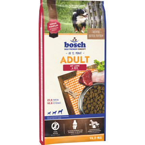 Сухой корм Bosch Petfood Adult Lamb&Race с ягнёнком и рисом для взрослых собак
