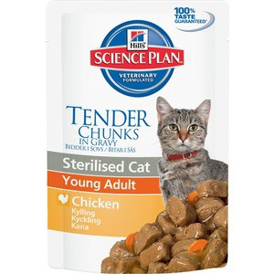 Паучи Hill's Science Plan Sterilised Cat Young Adult with Chicken с курицей для стерилизованных кошек