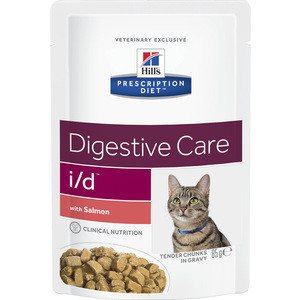Паучи Hill's Prescription Diet Digestive Care with Salmon с курицей диета при лечении заболеваний ЖКТ для кошек