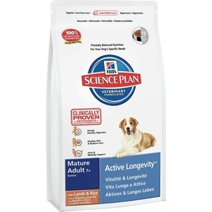 Hill's Science Plan Active Longevity Сухой корм для пожилых собак средних пород с ягненком и рисом