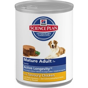 Консервы Hill's Science Plan Active Longevity Medium Mature Adult 7+ with Savour Chicken с курицей для пожилых собак средних пород 370г (8055)