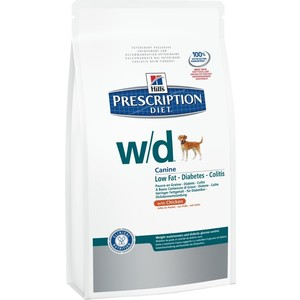 Сухой корм Hill's Prescription Diet w/d Canine Low Fat диета при лечении сахарного диабета, запоров, колитов для собак 12кг (6662)