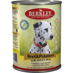 Консервы Berkley For Adult Dog Beef&Potatoes с говядиной и картофелем для взрослых собак 400г (75019)