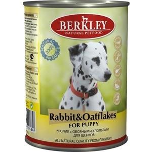 Консервы Berkley For Puppy Rabbit&Oatflakes с кроликом и овсяными хлопьями для щенков 400г (75070)
