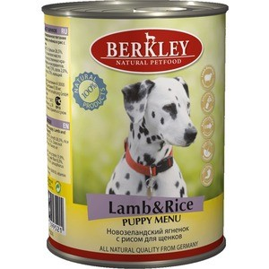 Консервы Berkley Puppy Menu Lamb&Rice с новозеландским ягненком и рисом для щенков 400г (75074)