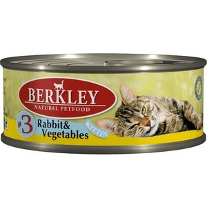 Консервы Berkley Kitten Rabbit&Vegetables № 3 с кроликом и овощами для котят 100г (75102)