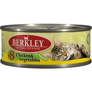 Консервы Berkley Adult Chicken&Vegetables 8 с цыпленком и овощами для взрослых кошек