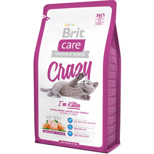 Сухой корм для котят беременных и кормящих кошек Brit Care "Crazy Kitten" с курицей и рисом