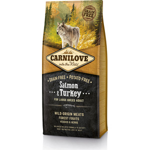 Сухой корм Brit Carnilove Adult Large Breed Grain-free Salmon&Turkey беззерновой с лососем и индейкой для собак крупных