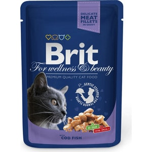 Паучи Brit Premium Cat Cod Fish с треской для кошек