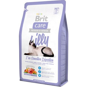Brit Care Lilly Sensitive Digestion беззерновой сухой корм для кошек с чувствительным пищеварением с ягненком и лососем