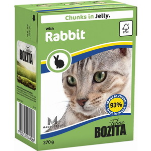 Консервы BOZITA Chunks in Jelly with Rabbit кусочки в желе с кроликом для кошек