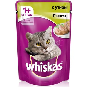 Whiskas паучи для кошек паштет с уткой