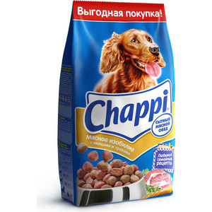 Корм сухой для собак Chappi "Сытный мясной обед" мясное изобилие с овощами и травами