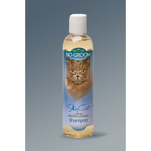 Шампунь-кондиционер BIO-GROOM Silky Cat Protein-Lanolin Shampoo с протеином-ланолином шелковый без слез для кошек 237мл