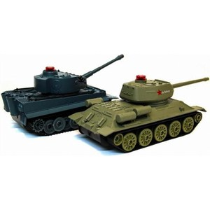 Радиоуправляемый танковый бой Huan Qi Т34 и Tiger масштаб 1:28 RTR