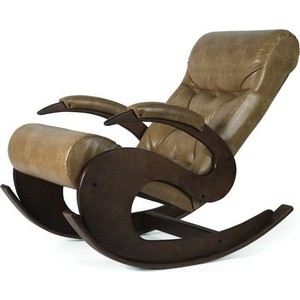 Кресло-качалка Мебелик Тенария 6 кофе с молоком/каркас темно-коричневый