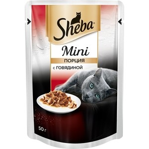Паучи Sheba Mini Порция c говядиной для кошек 50г (10170434)