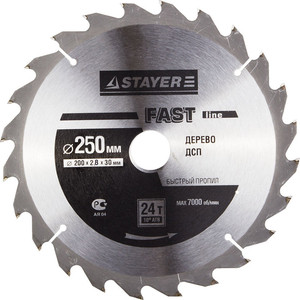 Диск пильный Stayer Fast-Line 250х30 мм 24Т (3680-250-30-24)
