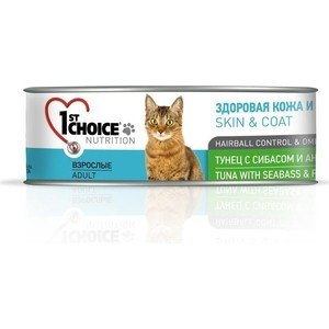 Choice Skin&Coat консервы для кошек ТУНЕЦ С СИБАСОМ И АНАНАСОМ