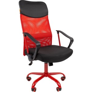 Офисное кресло Chairman 610 15-21 черный + TW красный / CMet