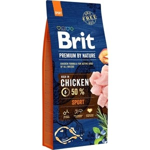 Сухой корм Brit Premium by Nature Sport Hight in Chicken с курицей для активных собак всех пород