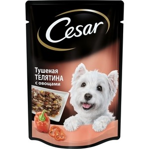 Паучи Cesar тушеная телятина с овощами для собак