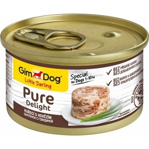 Консервы Gimborn Gimdog Little Darling Pure Delight цыпленок с говядиной кусочки в желе для собак