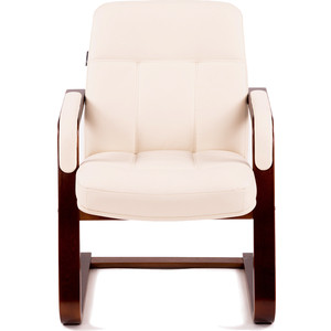 Кресло Мебелик подлокотниками экокожа крем, каркас вишня