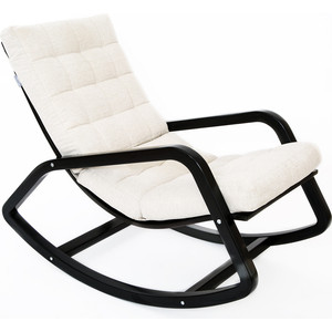 Кресло-качалка Мебелик Онтарио ткань гардения, каркас венге