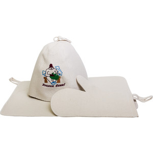 Набор "Хозяин бани": шапка, рукавица, коврик (Банные Штучки) ЛинкГрупп 41084