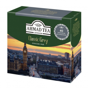 Чай Ahmad Tea Classic Grey черный с бергамотом 40 пакетиков
