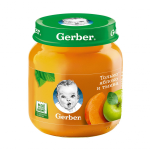 Gerber пюре фруктовое яблоко и тыква