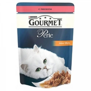 Корм для кошек GOURMET Perle лосось кусочки в подливе