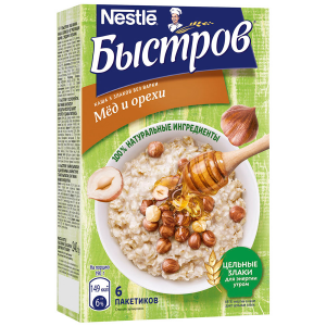 Каша овсяная Быстров с медом и орехами 6х40 г