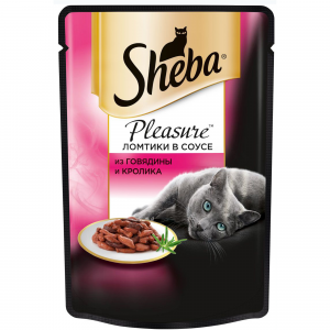 Корм для кошек SHEBA Pleasure Говядина и кролик 85г